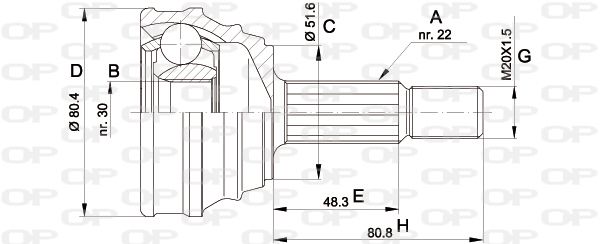 OPEN PARTS Nivelsarja, vetoakseli CVJ5190.10